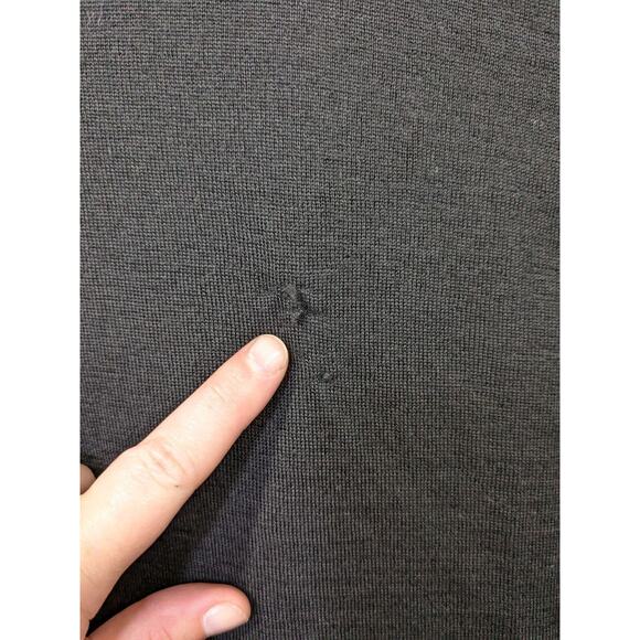 Eileen Fisher Open Front Cardigan Womens Medium Waterfall Collar Wool Black - Picture 7 of 12